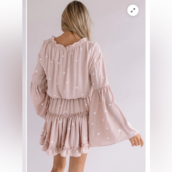BUDDY LOVE 
STAR OF THE SHOW RUFFLE DRESS IN ROSE QUARTZ - Picture 7 of 12